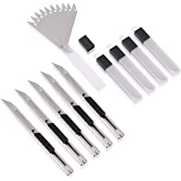 Ehdis 5 Pieza Cúter de Cuchillas 9mm con 50 Pieza 30° Hojas de Recambio- Snap-Off Cortador de Acero de Carbono- Bloqueo…